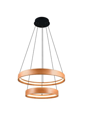 Lámpara de techo LYNWOOD 2 luces, 60cm diámetro, altura ajustable 37W 4300lm, luz cálida 3000K IP20