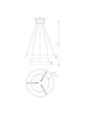 Lámpara de techo LYNWOOD 2 luces, 60cm diámetro, altura ajustable 37W 4300lm, luz cálida 3000K IP20