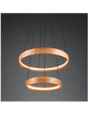 Lámpara de techo LYNWOOD 2 luces, 60cm diámetro, altura ajustable 37W 4300lm, luz cálida 3000K IP20