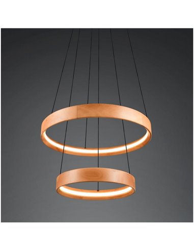 Lámpara de techo LYNWOOD 2 luces, 60cm diámetro, altura ajustable 37W 4300lm, luz cálida 3000K IP20