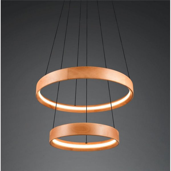 Lámpara de techo LYNWOOD 2 luces, 60cm diámetro, altura ajustable 37W 4300lm, luz cálida 3000K IP20