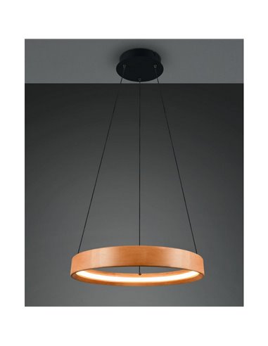Lámpara de techo LYNWOOD, 50cm diámetro, altura ajustable 28W 3300lm, luz cálida 3000K IP20