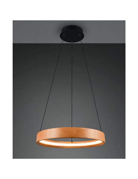 Lámpara de techo LYNWOOD, 50cm diámetro, altura ajustable 28W 3300lm, luz cálida 3000K IP20