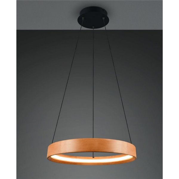 Plafonnier LYNWOOD, diamètre 50 cm, hauteur réglable, 28 W, 3 300 lm, lumière chaude 3 000 K, IP20