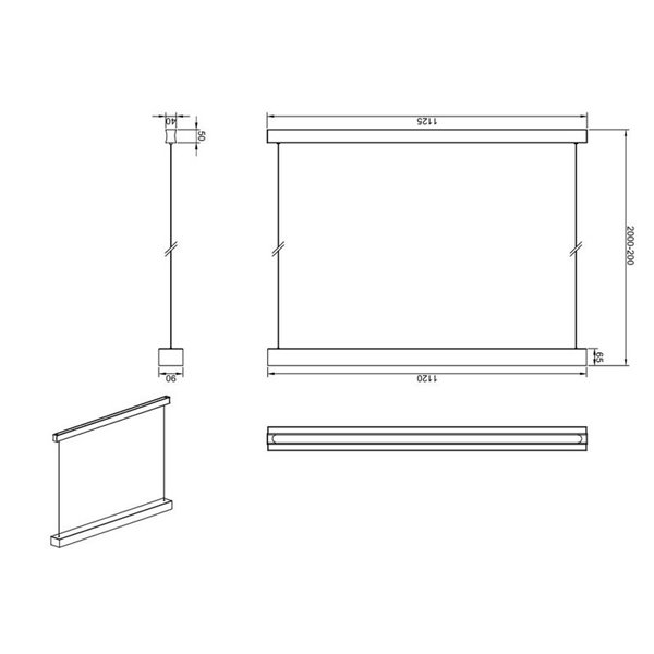 Lámpara de techo WALLACE barra LED regulable altura 29W 3500lm, 2300+3000+4000K IP20 Negro