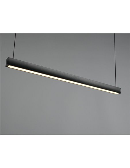 Luminária de teto LED WALLACE, altura ajustável, 29 W, 3500 lm, 2300 + 3000 + 4000 K, IP20, preta