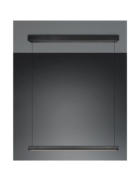 Plafonnier LED WALLACE, hauteur réglable, 29 W, 3 500 lm, 2 300 + 3 000 + 4 000 K, IP20, noir