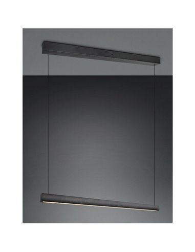 Plafonnier LED WALLACE, hauteur réglable, 29 W, 3 500 lm, 2 300 + 3 000 + 4 000 K, IP20, noir