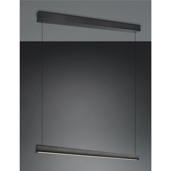 Luminária de teto LED WALLACE, altura ajustável, 29 W, 3500 lm, 2300 + 3000 + 4000 K, IP20, preta