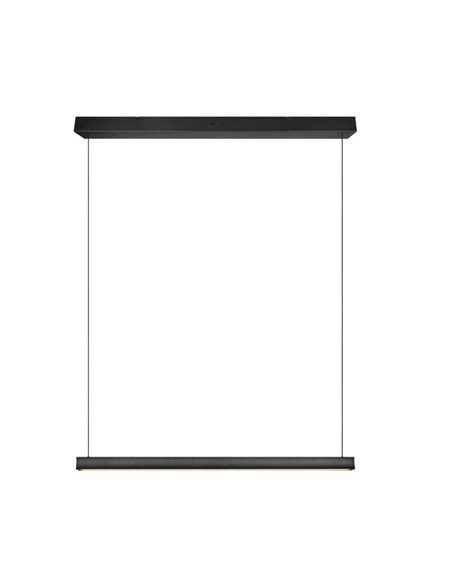 Plafonnier LED WALLACE, hauteur réglable, 29 W, 3 500 lm, 2 300 + 3 000 + 4 000 K, IP20, noir