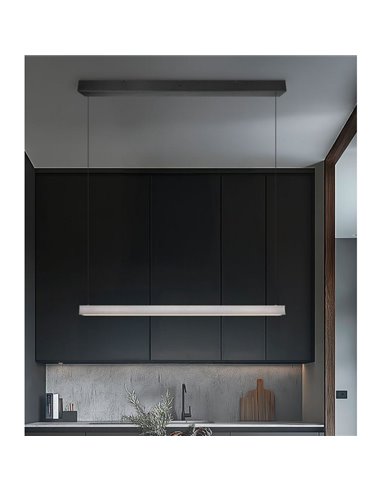 Luminária de teto LED linear WALLACE, regulável, altura 29W, 3500lm, 2300+3000+4000K, IP20, níquel