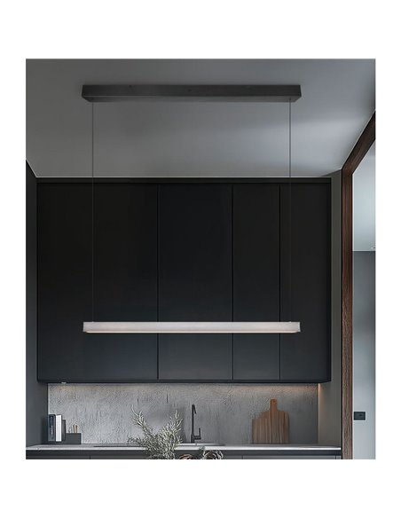 Lámpara de techo WALLACE lineal LED regulable altura 29W 3500lm, 2300+3000+4000K IP20 Níquel