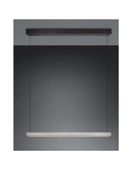 Luminária de teto LED linear WALLACE, regulável, altura 29W, 3500lm, 2300+3000+4000K, IP20, níquel