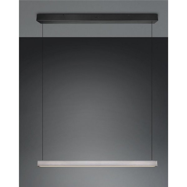 Plafonnier LED linéaire WALLACE, dimmable, hauteur 29 W, 3 500 lm, 2 300 + 3 000 + 4 000 K, IP20, nickel