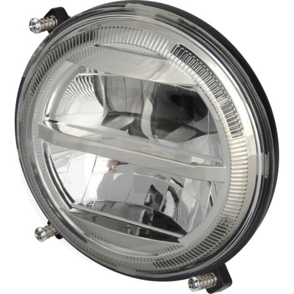 Faro LED Redondo Delantero con Luz de Cruce y Luz de Carretera Homologado Massey Ferguson Fendt Ø 14,4Cm