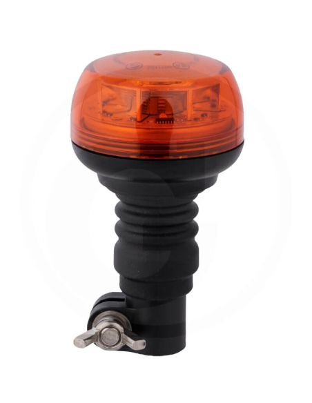 Mini farol rotativo LED âmbar, 12/24 V, com luz rotativa e flash duplo, IP66 | 148 mm x 84 mm