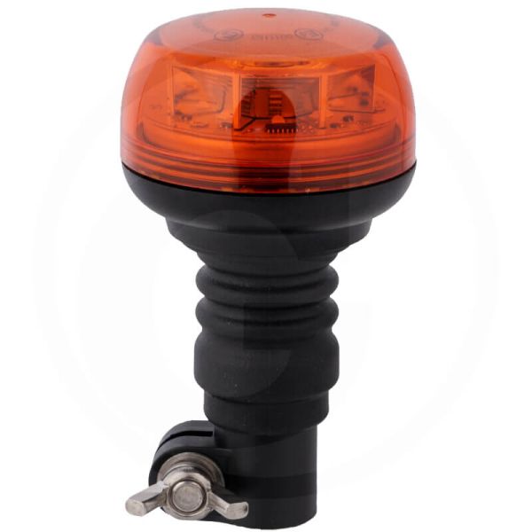Rotativo LED Ámbar Mini 12/24V con Luz Giratoria y Doble Destello IP66 | 148mm y Ø84mm
