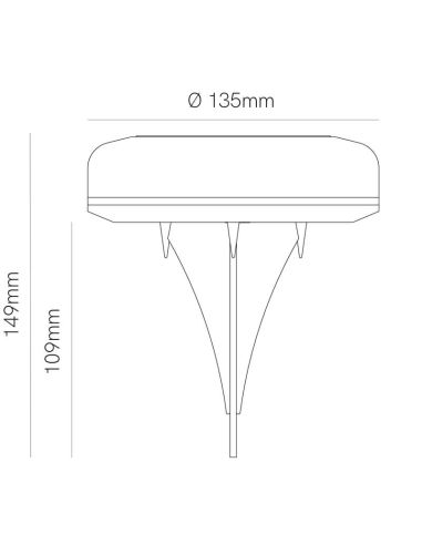 Medidas Baliza Solar Exterior con Pincho 1W 2700K IP54 | Incluye sensor crepuscular | Twist