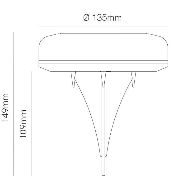Medidas Baliza Solar Exterior con Pincho 1W 2700K IP54 | Incluye sensor crepuscular | Twist