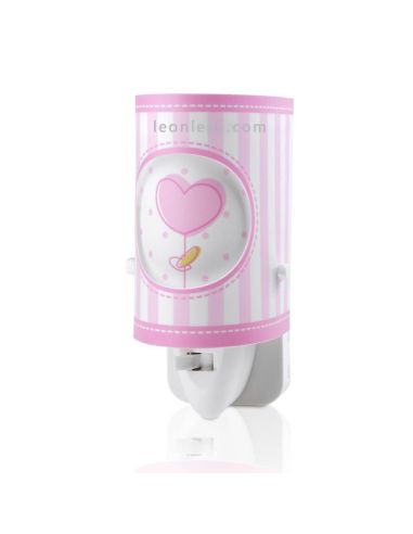 Garde-corps lumineux pour prise enfant rose | Éclairage pour enfants LeonLeds