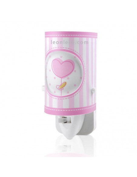 Garde-corps lumineux pour prise enfant rose | Éclairage pour enfants LeonLeds