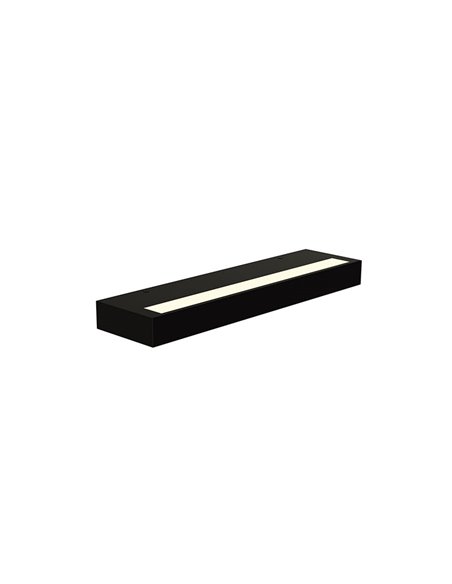 Aplique LED de pared rectangular luz arriba y abajo CONIL, negro, 30W 2480Lm, CCT Dimmable, 39cm