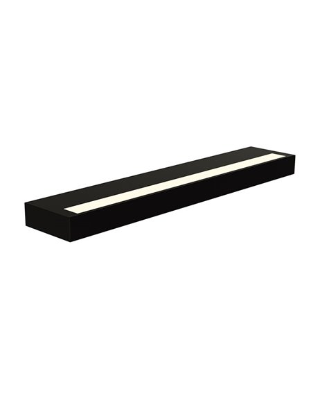 Aplique LED de pared rectangular con luz hacia arriba CONIL, negro, 40W 2480Lm, CCT Dimmable, 52cm