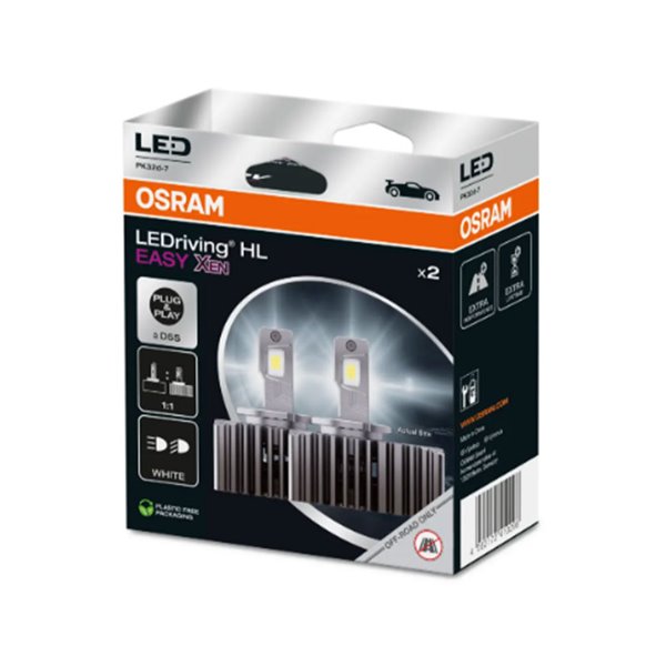 Lâmpadas de conversão de xenônio para LED LEDriving HL EASY XEN D5S, 180% mais brilhantes, 12 V, 66540DWESY-2HB, pacote com 2