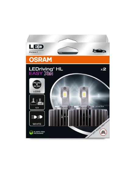 Bombillas de conversión Xénon a LED, LEDriving HL EASY XEN D5S, +180% más de brillo, 12V, 66540DWESY-2HB, pack 2