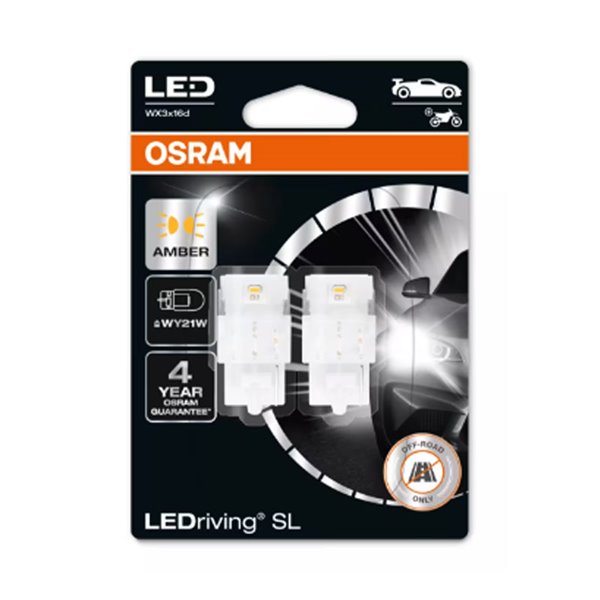 Pack de 2 bombillas LED intermitentes compatible para el WY21W LEDriving® SL WX3x16d, Amber ,1,3W, 7504DYP-2BL