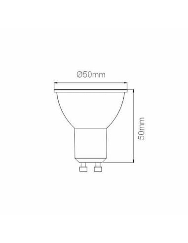 Dimensions Ampoule LED GU10 étroite à intensité variable 7 W GU10 – Faisceau ultra-focalisé 15º – 2700K ou 3000K