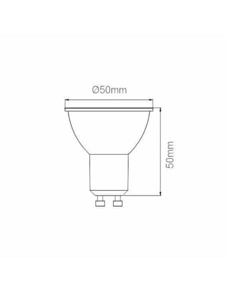 Medidas Lâmpada LED GU10 Estreita Regulável 7 W GU10 – Feixe ultra-focal 15º – 2700K ou 3000K