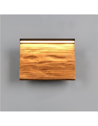 Aplique de pared LED KALEA pequeño 20cm madera natural 7,5W 800lm 3000K IP20