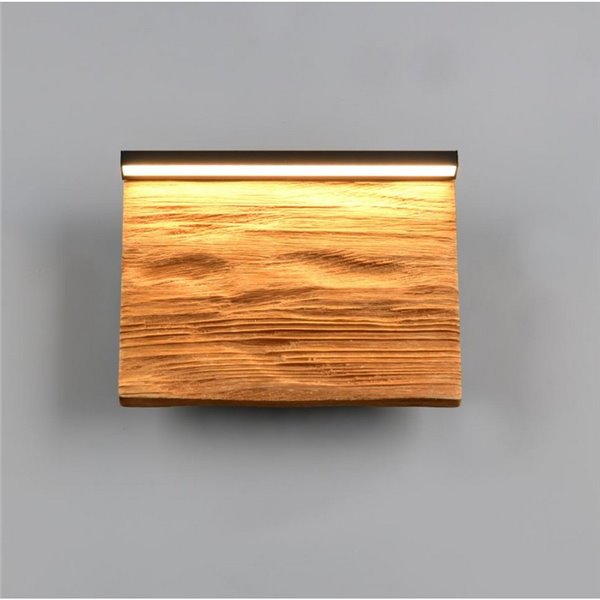 Aplique de pared LED KALEA pequeño 20cm madera natural 7,5W 800lm 3000K IP20