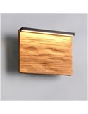 Aplique de pared LED KALEA pequeño 20cm madera natural 7,5W 800lm 3000K IP20