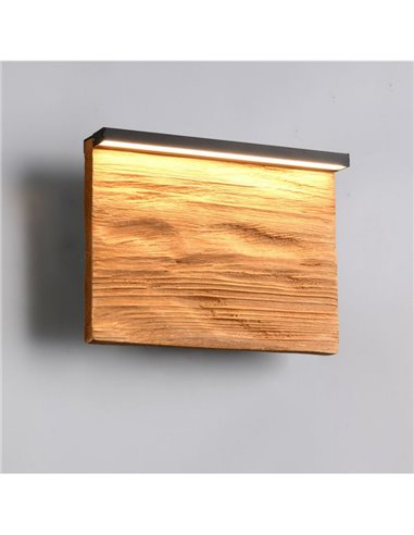 Petite applique LED KALEA, 20 cm, bois naturel, 7,5 W, 800 lm, 3 000 K, IP20
