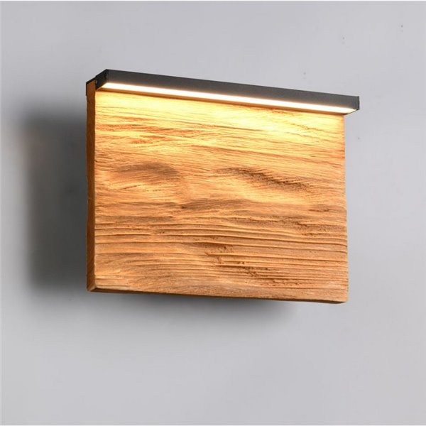 Aplique de pared LED KALEA pequeño 20cm madera natural 7,5W 800lm 3000K IP20
