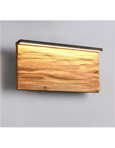 Aplique de pared LED KALEA grande 30cm madera natural 13W 1450lm 3000K IP20