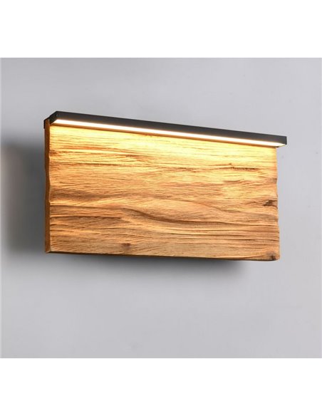 Aplique de pared LED KALEA grande 30cm madera natural 13W 1450lm 3000K IP20
