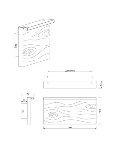 Aplique de pared LED KALEA grande 30cm madera natural 13W 1450lm 3000K IP20