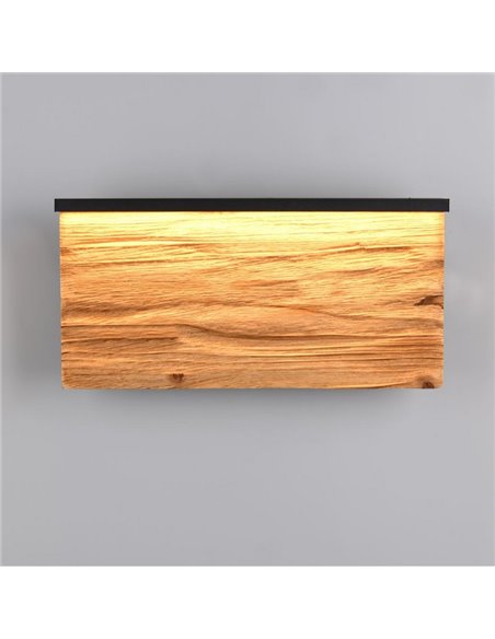 Aplique de pared LED KALEA grande 30cm madera natural 13W 1450lm 3000K IP20