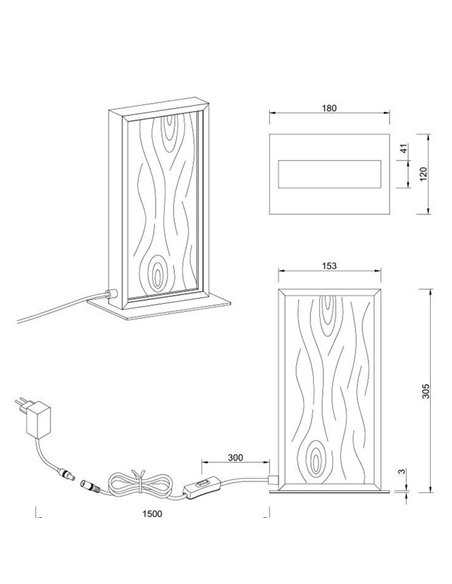 Lampe de table LED KALEA, bois naturel, 10,5 W, 1150 lm, 3000 K, IP20