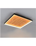 Plafón de techo LED cuadrado 45x45cm KALEA madera natural 41W 4800lm 3000K IP20