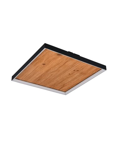 Plafón de techo LED cuadrado 45x45cm KALEA madera natural 41W 4800lm 3000K IP20