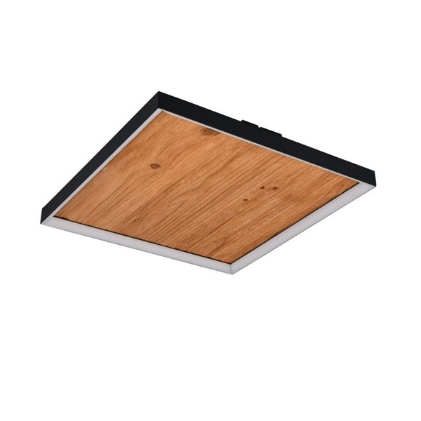 Plafonnier LED carré 45x45cm KALEA bois naturel 41W 4800lm 3000K IP20