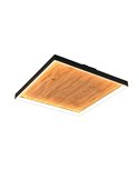 Plafón de techo LED cuadrado 45x45cm KALEA madera natural 41W 4800lm 3000K IP20