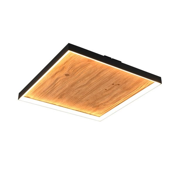 Plafón de techo LED cuadrado 45x45cm KALEA madera natural 41W 4800lm 3000K IP20