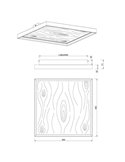 Plafón de techo LED cuadrado 45x45cm KALEA madera natural 41W 4800lm 3000K IP20