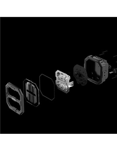 Luminária de Proximidade LED LEDriving® Cube PX2500 Quadrada Ultra Larga, LEDPWL 101-UW, Feixe de 55 m, 6000 K, 27 W, 12/24 V