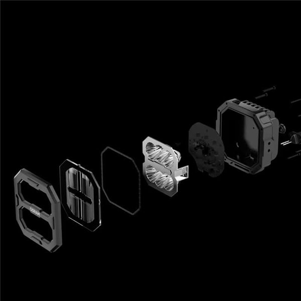 Luminária de Proximidade LED LEDriving® Cube PX2500 Quadrada Ultra Larga, LEDPWL 101-UW, Feixe de 55 m, 6000 K, 27 W, 12/24 V